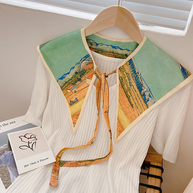 Γυναικείο καλοκαιρινό εξωτερικό γιλέκο από Ice Silk με γκραφίτι εκτύπωση, λεπτό πλέξιμο, δέσιμο φουλάρι και ψεύτικος γιακά, διακοσμητικό σάλι