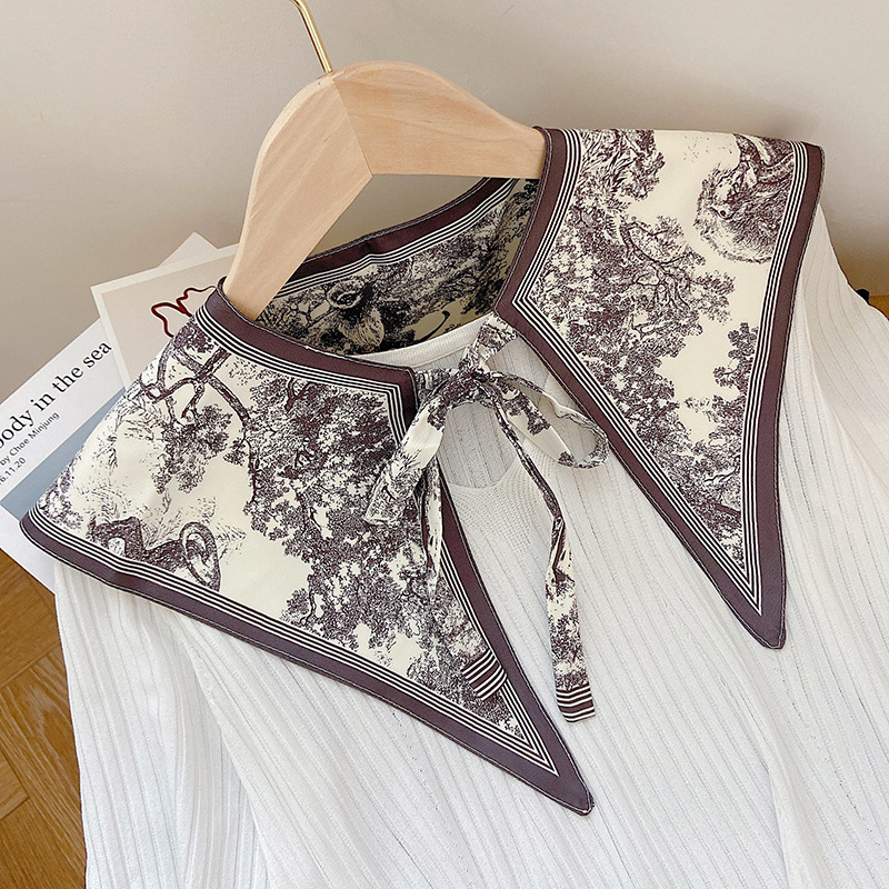 Γυναικείο καλοκαιρινό εξωτερικό γιλέκο από Ice Silk με γκραφίτι εκτύπωση, λεπτό πλέξιμο, δέσιμο φουλάρι και ψεύτικος γιακά, διακοσμητικό σάλι