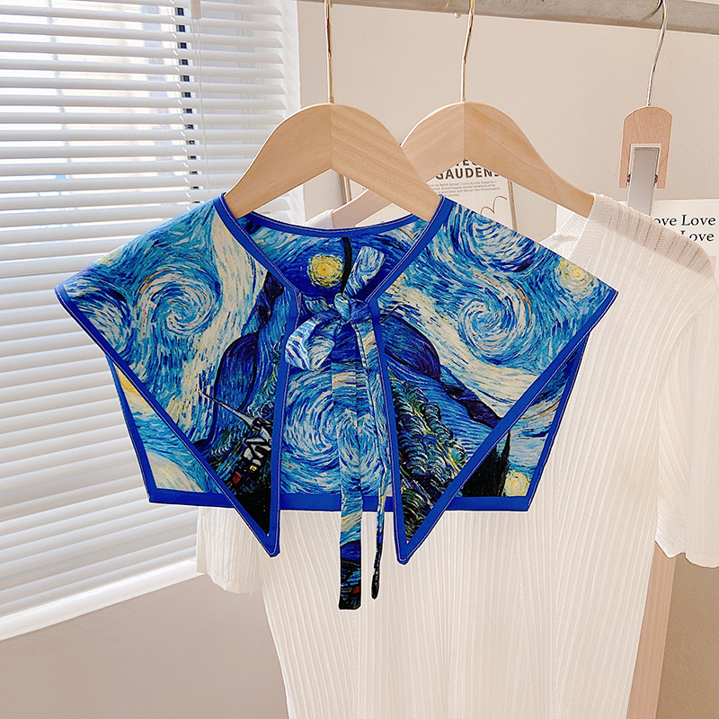 Γυναικείο καλοκαιρινό εξωτερικό γιλέκο από Ice Silk με γκραφίτι εκτύπωση, λεπτό πλέξιμο, δέσιμο φουλάρι και ψεύτικος γιακά, διακοσμητικό σάλι