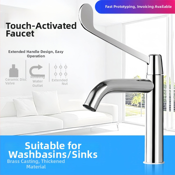 Medicinski umivaonik s lakatnim upravljanjem, zidna montaža, mesing, 0–50°C, 9 MPa, bakrena jezgra ventila