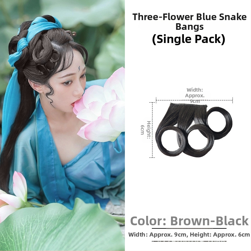 Перука с коси ресни, ръчно плетена, подходяща за всички форми лица