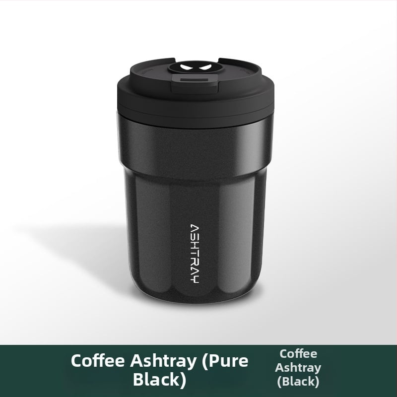 Пепелник за кола с капак, ABS материал, универсален модел, гравиране, автоматично гасене на дима