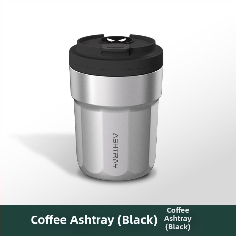 Пепелник за кола с капак, ABS материал, универсален модел, гравиране, автоматично гасене на дима