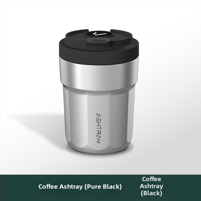 Пепелник за кола с капак, ABS материал, универсален модел, гравиране, автоматично гасене на дима