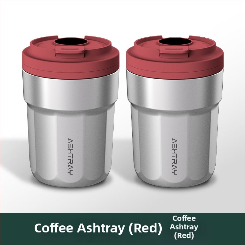 Пепелник за кола с капак, ABS материал, универсален модел, гравиране, автоматично гасене на дима