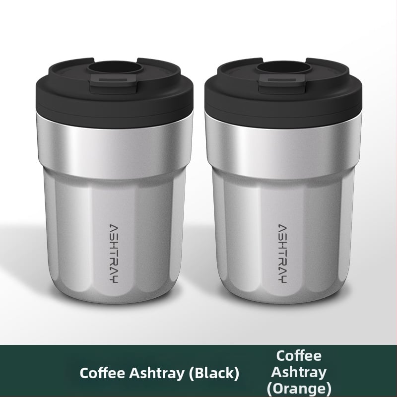 Пепелник за кола с капак, ABS материал, универсален модел, гравиране, автоматично гасене на дима