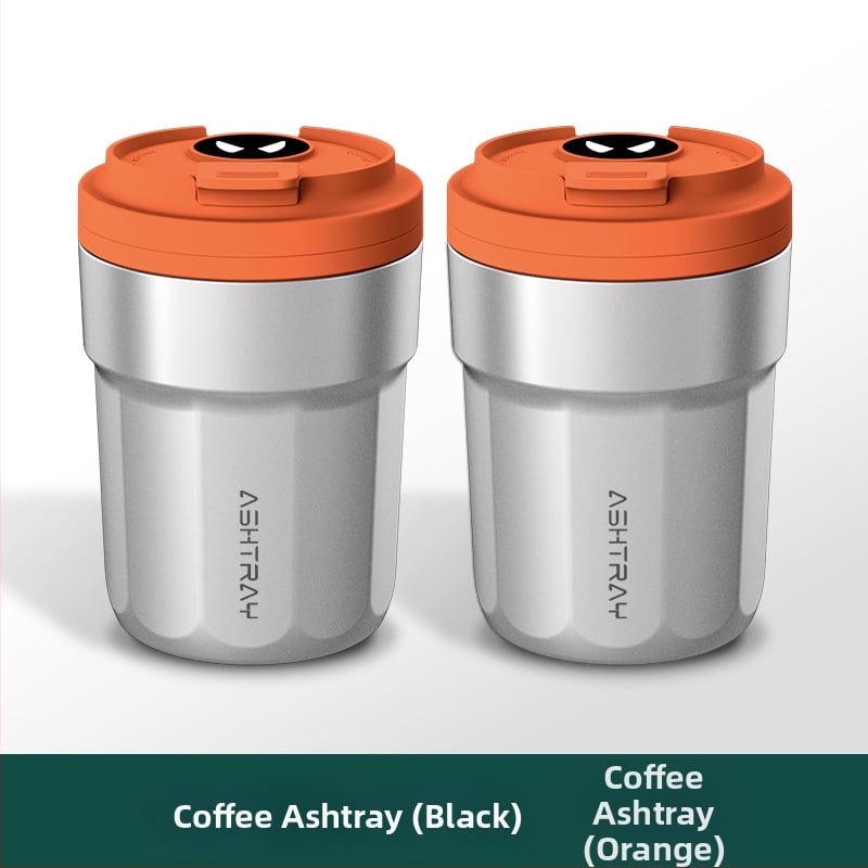 Пепелник за кола с капак, ABS материал, универсален модел, гравиране, автоматично гасене на дима