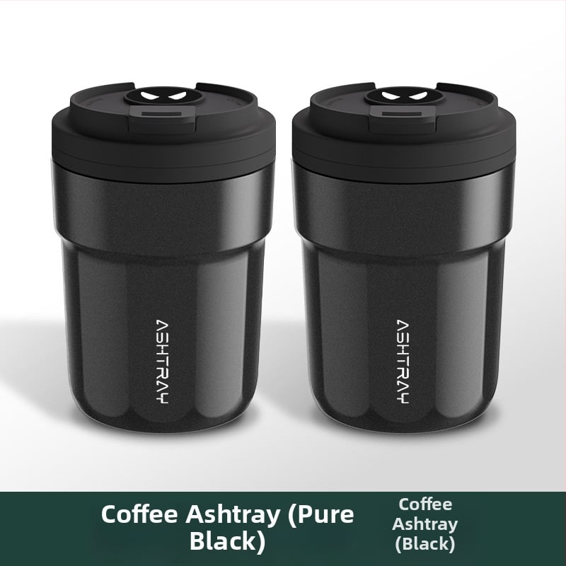 Пепелник за кола с капак, ABS материал, универсален модел, гравиране, автоматично гасене на дима