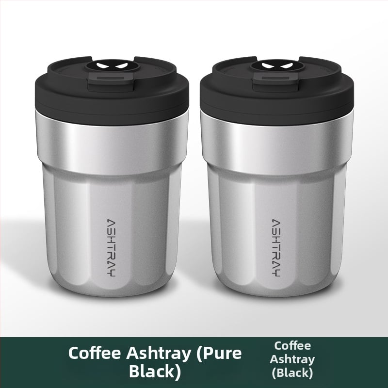 Пепелник за кола с капак, ABS материал, универсален модел, гравиране, автоматично гасене на дима