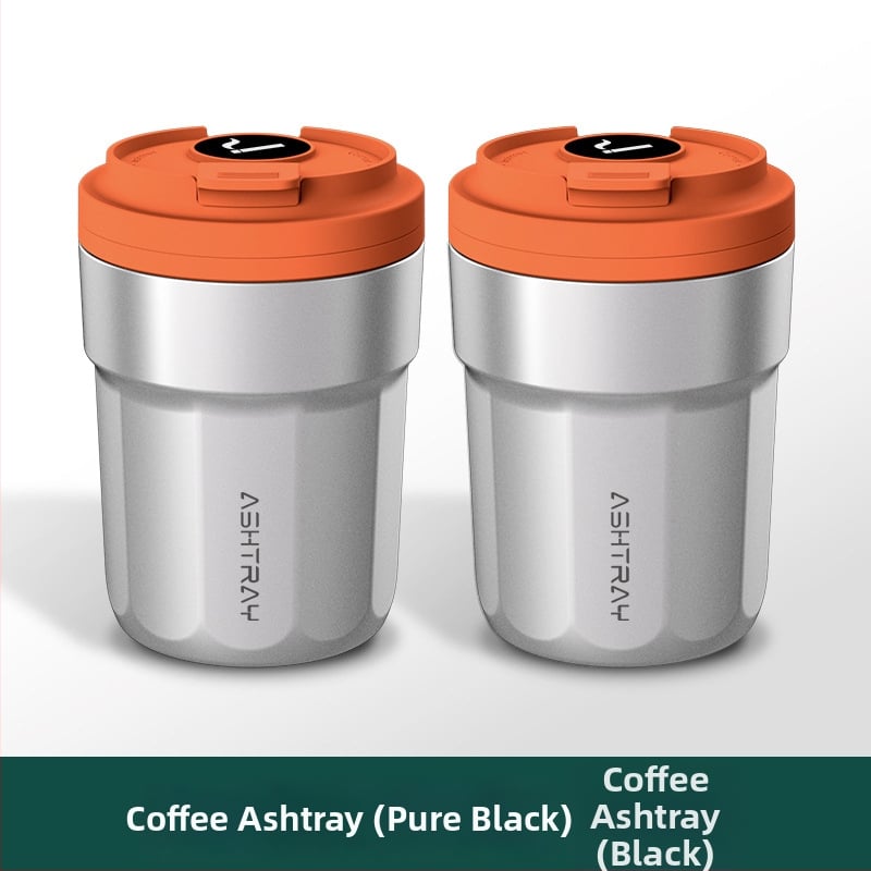 Пепелник за кола с капак, ABS материал, универсален модел, гравиране, автоматично гасене на дима