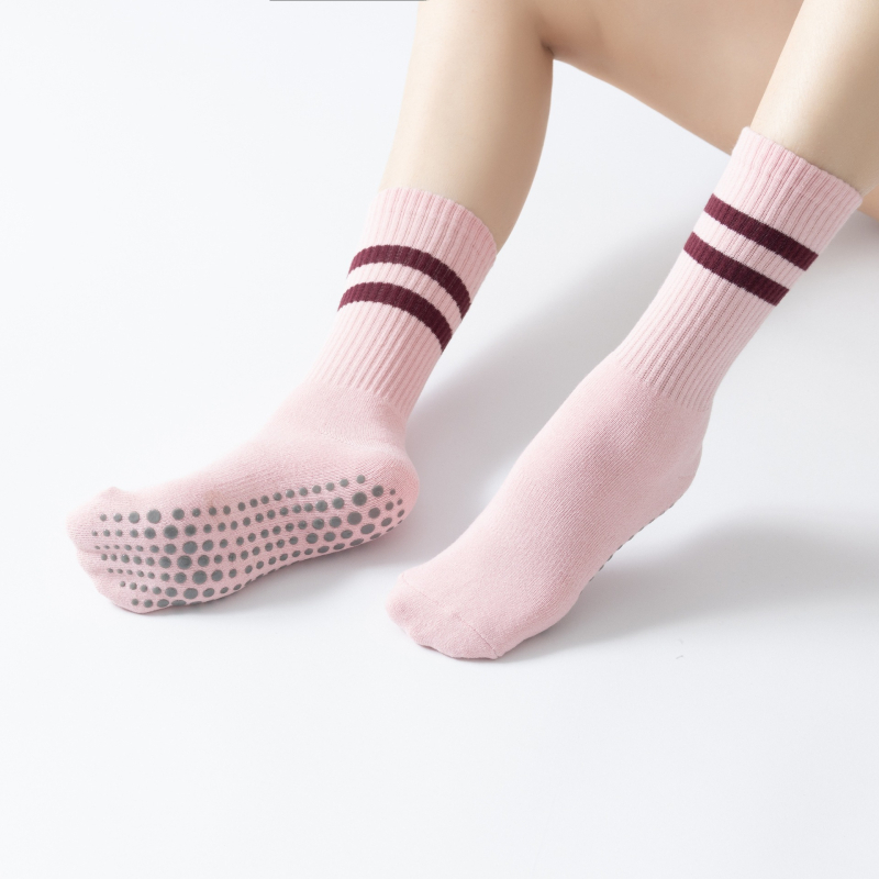 Йога чорапи, средно дълги, с терри подметка, топли и антихлъзгави, 85% памук, за всички сезони