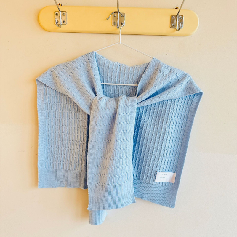 Πλεκτό σάλι με ψεύτικο γιακά για γυναίκες, warp πλέξη, για όλες τις εποχές, tie-dye βαφή, διακοσμητικό αξεσουάρ