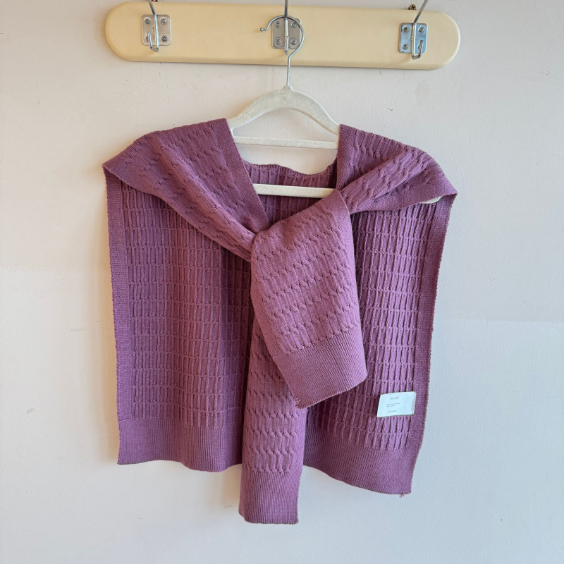 Πλεκτό σάλι με ψεύτικο γιακά για γυναίκες, warp πλέξη, για όλες τις εποχές, tie-dye βαφή, διακοσμητικό αξεσουάρ