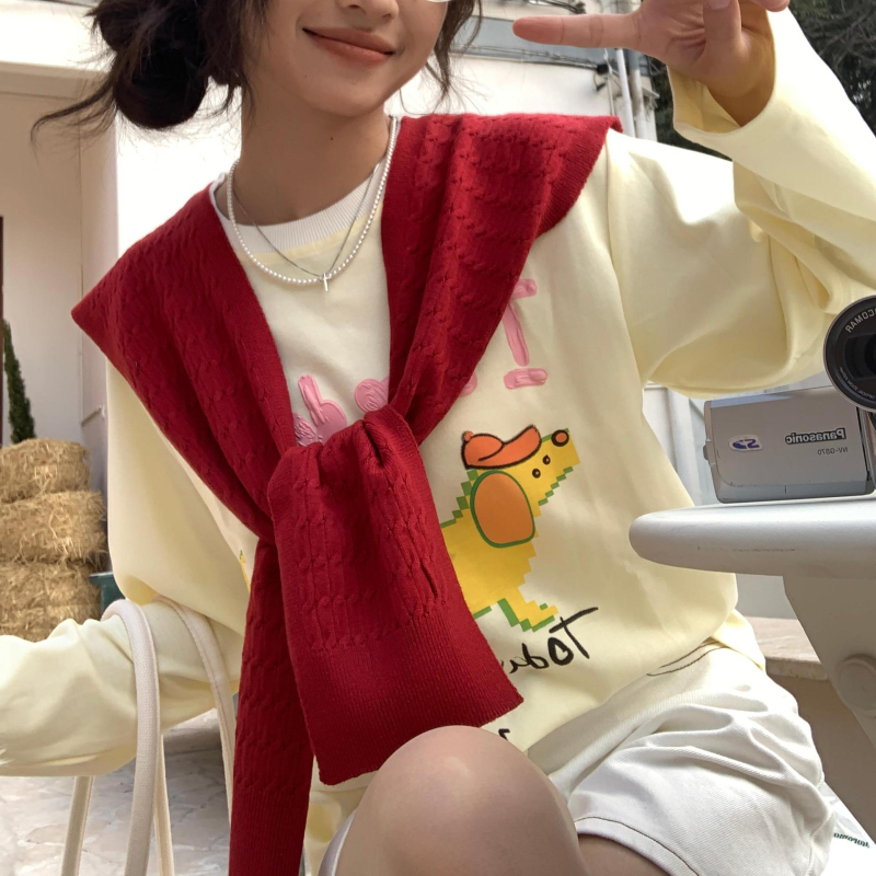 Πλεκτό σάλι με ψεύτικο γιακά για γυναίκες, warp πλέξη, για όλες τις εποχές, tie-dye βαφή, διακοσμητικό αξεσουάρ