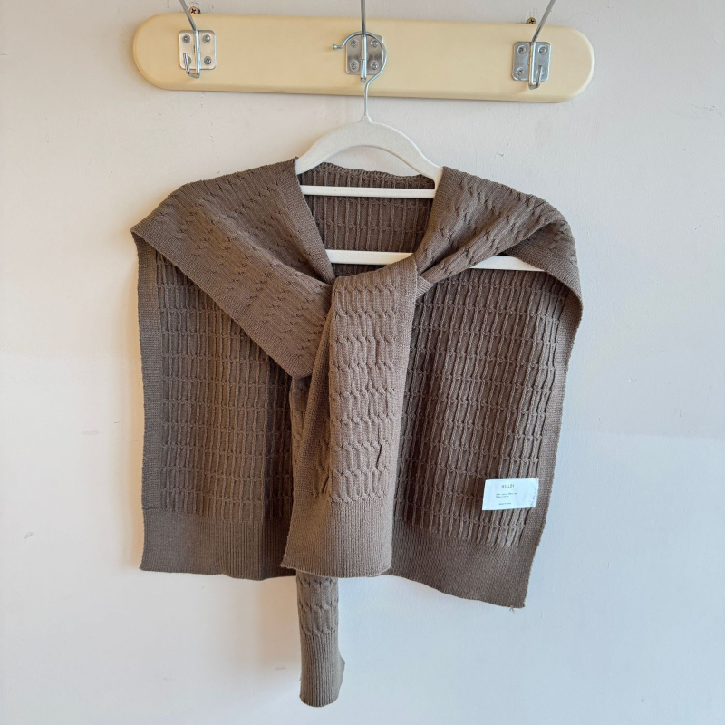 Πλεκτό σάλι με ψεύτικο γιακά για γυναίκες, warp πλέξη, για όλες τις εποχές, tie-dye βαφή, διακοσμητικό αξεσουάρ