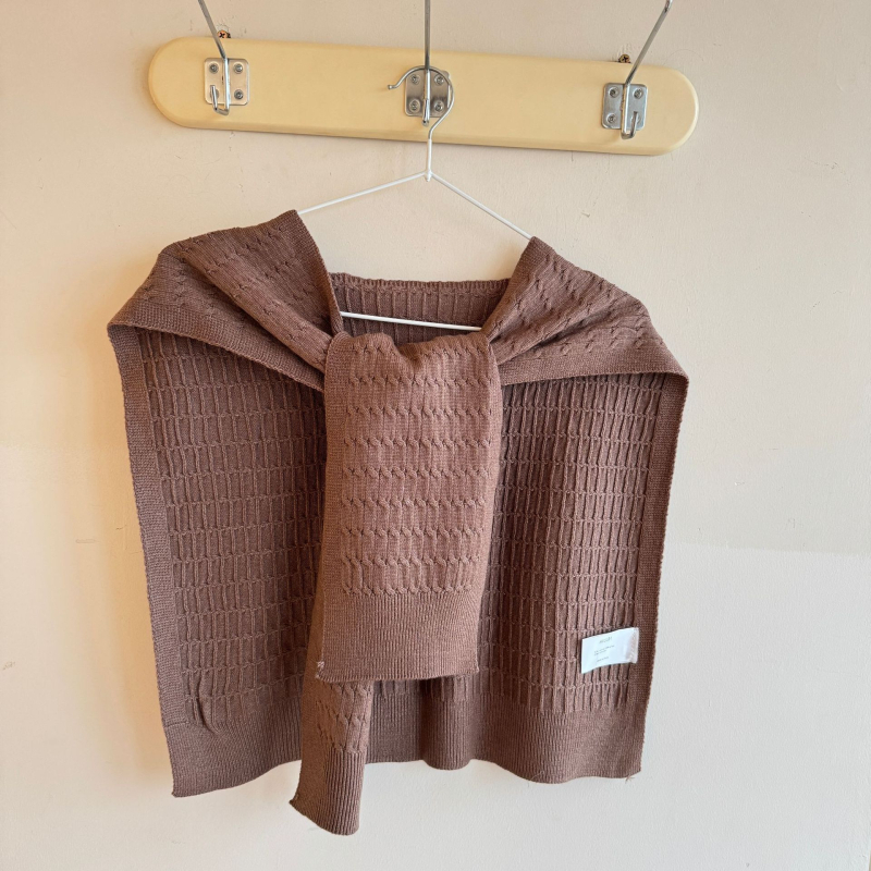 Πλεκτό σάλι με ψεύτικο γιακά για γυναίκες, warp πλέξη, για όλες τις εποχές, tie-dye βαφή, διακοσμητικό αξεσουάρ