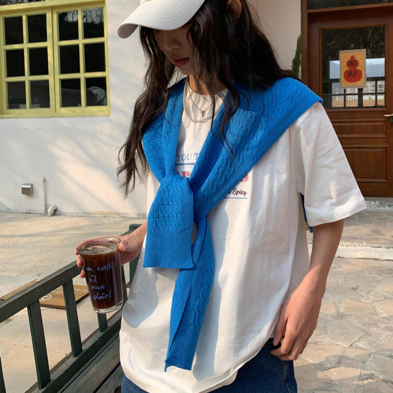 Πλεκτό σάλι με ψεύτικο γιακά για γυναίκες, warp πλέξη, για όλες τις εποχές, tie-dye βαφή, διακοσμητικό αξεσουάρ