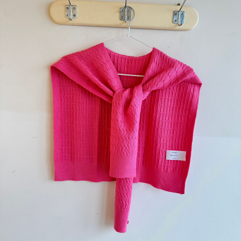 Πλεκτό σάλι με ψεύτικο γιακά για γυναίκες, warp πλέξη, για όλες τις εποχές, tie-dye βαφή, διακοσμητικό αξεσουάρ