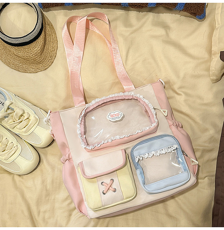 Σακίδιο σε στυλ campus για νέες με δαντελένιες λεπτομέρειες — νάιλον κατασκευή, αδιάβροχο, χωρητικότητα κάτω από 20 λίτρα, χωράει φορητό υπολογιστή μέχρι 10 ιντσών.