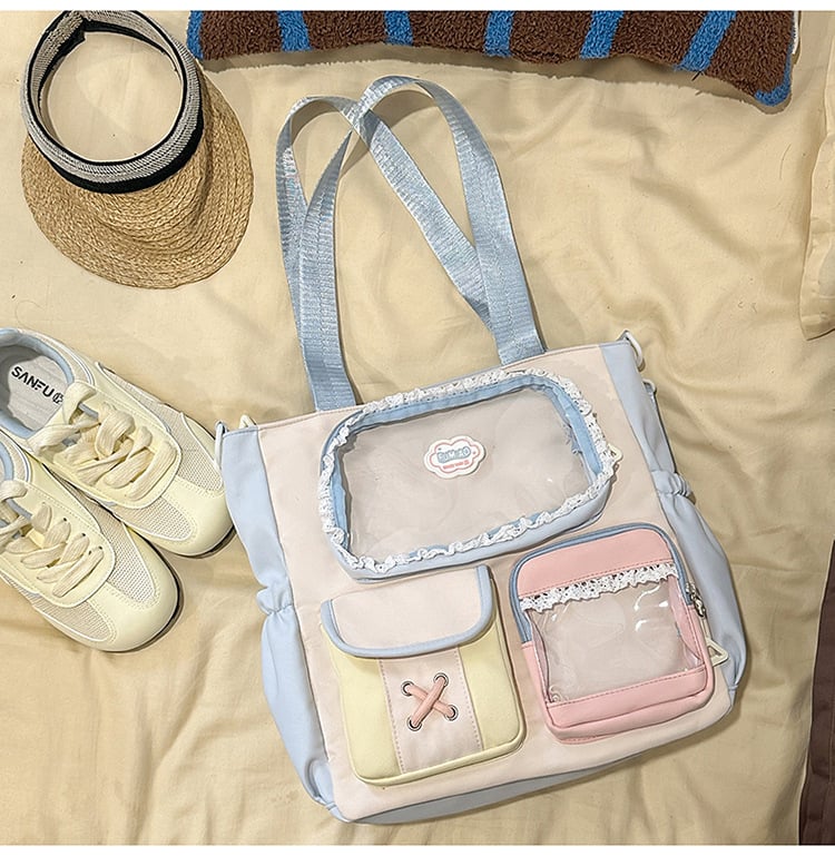 Σακίδιο σε στυλ campus για νέες με δαντελένιες λεπτομέρειες — νάιλον κατασκευή, αδιάβροχο, χωρητικότητα κάτω από 20 λίτρα, χωράει φορητό υπολογιστή μέχρι 10 ιντσών.