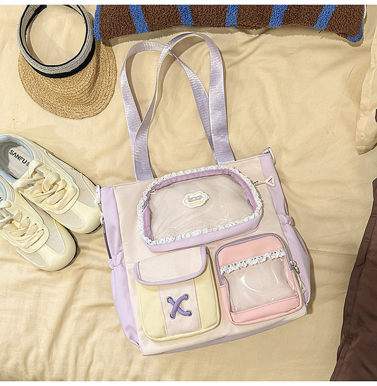 Σακίδιο σε στυλ campus για νέες με δαντελένιες λεπτομέρειες — νάιλον κατασκευή, αδιάβροχο, χωρητικότητα κάτω από 20 λίτρα, χωράει φορητό υπολογιστή μέχρι 10 ιντσών.