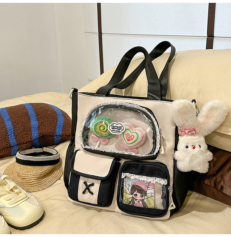 Σακίδιο σε στυλ campus για νέες με δαντελένιες λεπτομέρειες — νάιλον κατασκευή, αδιάβροχο, χωρητικότητα κάτω από 20 λίτρα, χωράει φορητό υπολογιστή μέχρι 10 ιντσών.