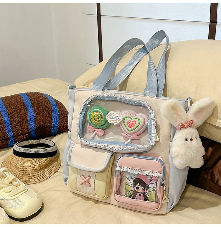 Σακίδιο σε στυλ campus για νέες με δαντελένιες λεπτομέρειες — νάιλον κατασκευή, αδιάβροχο, χωρητικότητα κάτω από 20 λίτρα, χωράει φορητό υπολογιστή μέχρι 10 ιντσών.