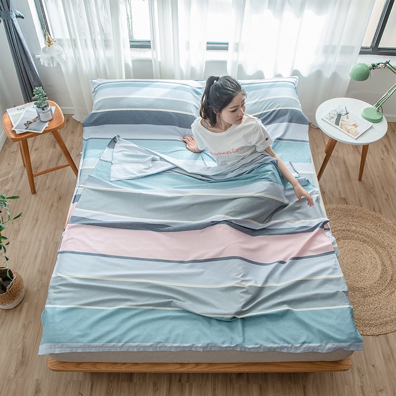 Японски стил: спален чувал и квилт от чист памук, състав: 100% памук, пълнеж: друг