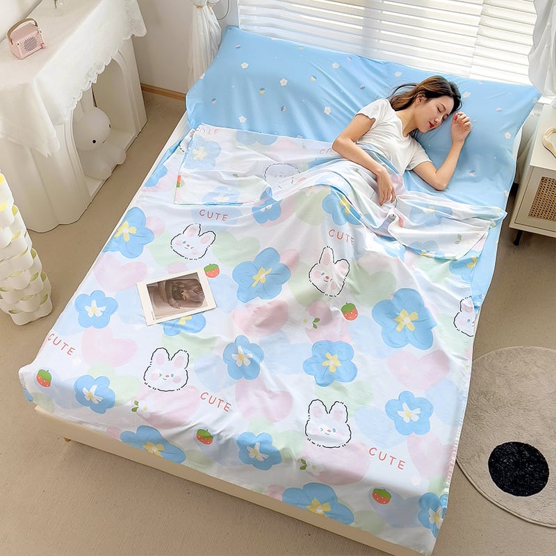 Японски стил: спален чувал и квилт от чист памук, състав: 100% памук, пълнеж: друг