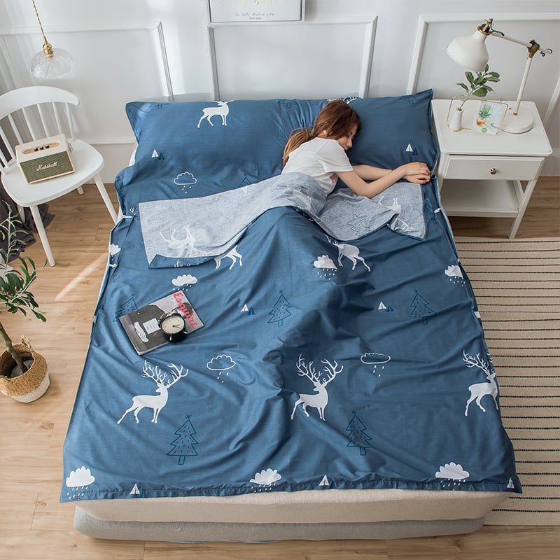 Японски стил: спален чувал и квилт от чист памук, състав: 100% памук, пълнеж: друг