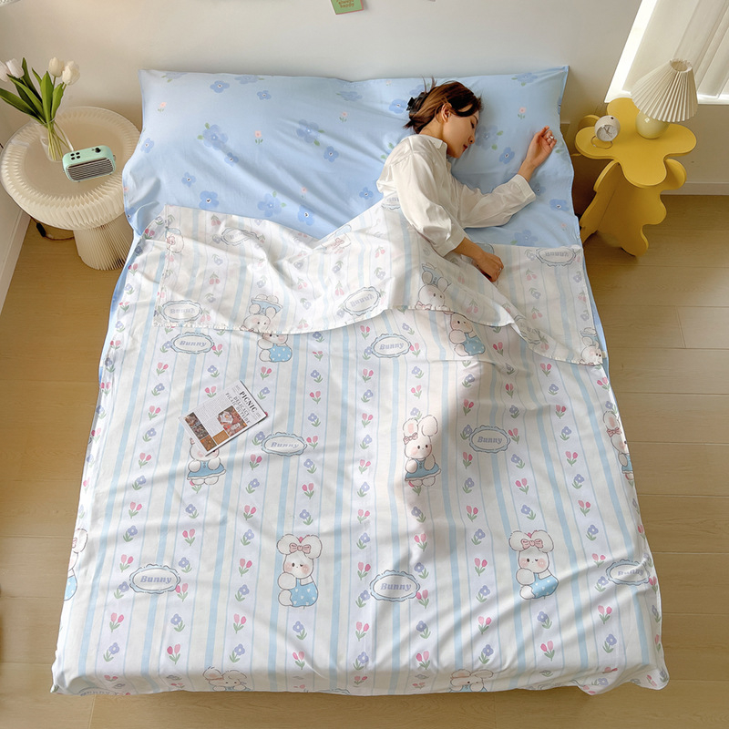 Японски стил: спален чувал и квилт от чист памук, състав: 100% памук, пълнеж: друг