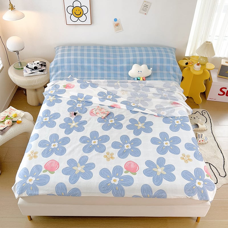 Японски стил: спален чувал и квилт от чист памук, състав: 100% памук, пълнеж: друг