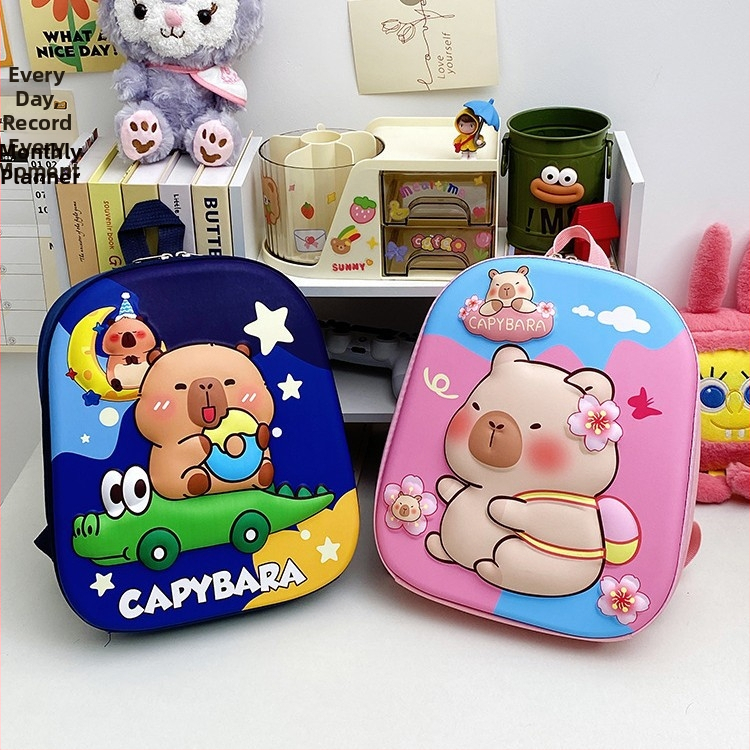 Capybara detský batoh s karikatúrnym motívom – EVA, ultra ľahký, priedušný, unisex, ramenné popruhy s vzduchovým vankúšom