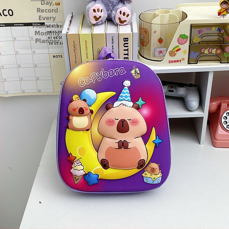 Capybara detský batoh s karikatúrnym motívom – EVA, ultra ľahký, priedušný, unisex, ramenné popruhy s vzduchovým vankúšom