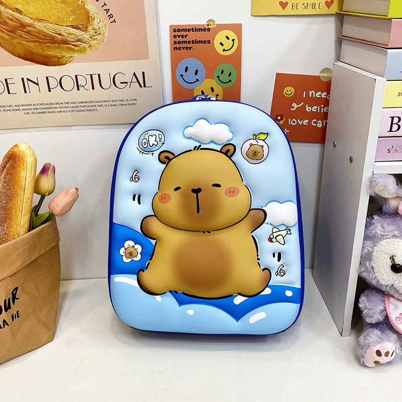 Capybara rajzfilm mintás gyerek hátizsák – EVA, ultrakönnyű, lélegző, uniszex, vállpántok léggömb párnával