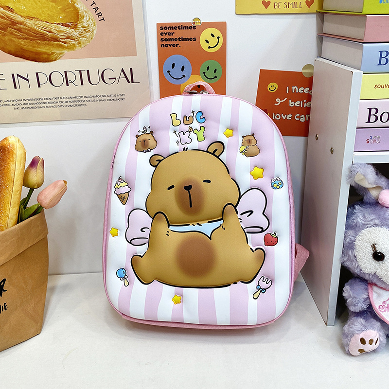 Capybara rajzfilm mintás gyerek hátizsák – EVA, ultrakönnyű, lélegző, uniszex, vállpántok léggömb párnával