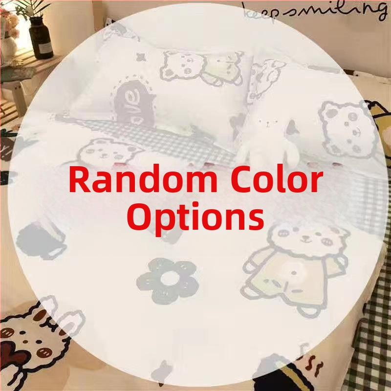 Set de lenjerie de pat din patru piese, în stil korean, design modern minimalist; material poliester, țesătură simplă, imprimare reactive și vopsire