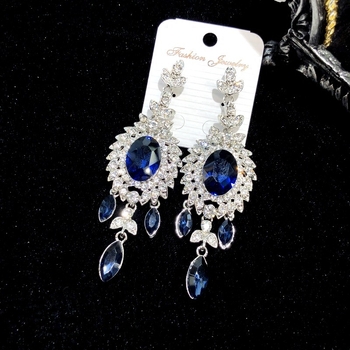 Σκουλαρίκια με κρύσταλλα και φούντες, ηλεκτροπλατίωση, ακίδα από ατσάλι, μάρκα Luoxiang, μόδα