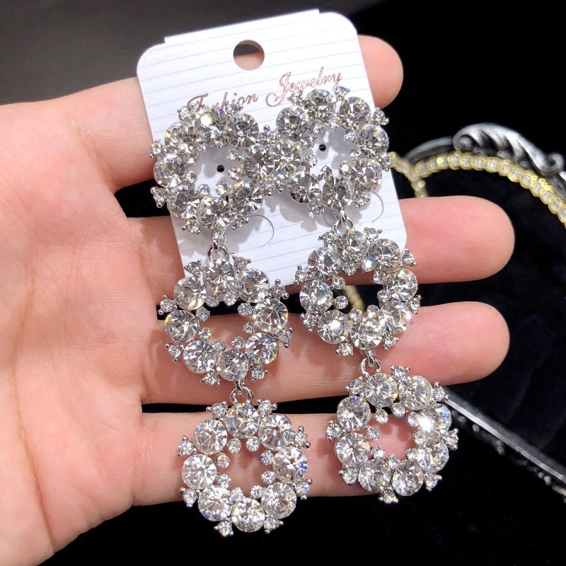 Σκουλαρίκια με κρύσταλλα και φούντες, ηλεκτροπλατίωση, ακίδα από ατσάλι, μάρκα Luoxiang, μόδα