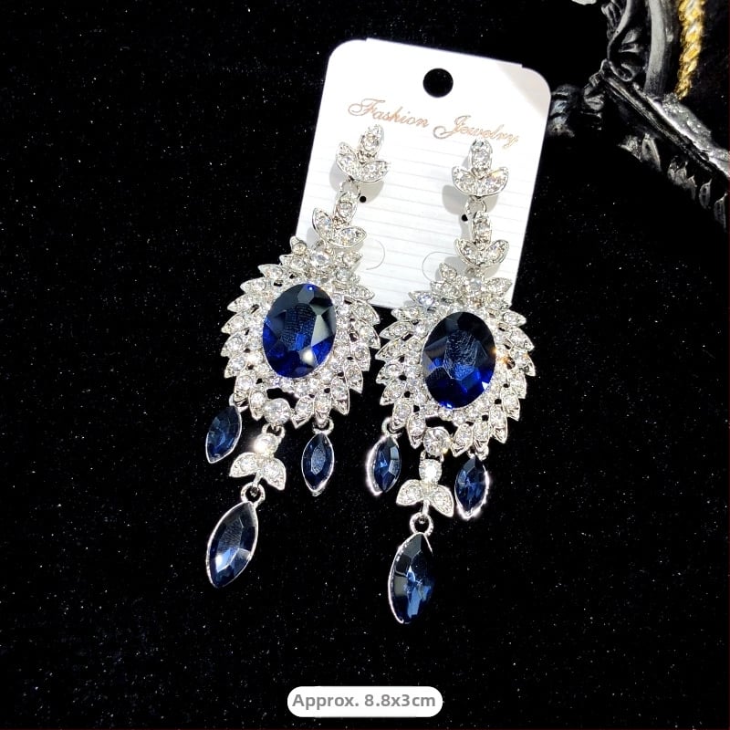 Σκουλαρίκια με κρύσταλλα και φούντες, ηλεκτροπλατίωση, ακίδα από ατσάλι, μάρκα Luoxiang, μόδα