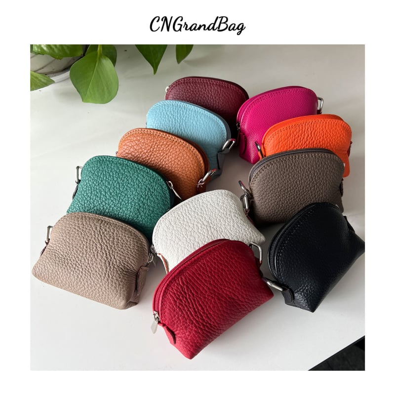 Πορτοφόλι κέρματα από γνήσιο δέρμα πρώτης στρώσης με φερμουάρ, unisex, αναπνεύσιμο, αδιάβροχο, υπερ-ελαφρύ και ανθεκτικό