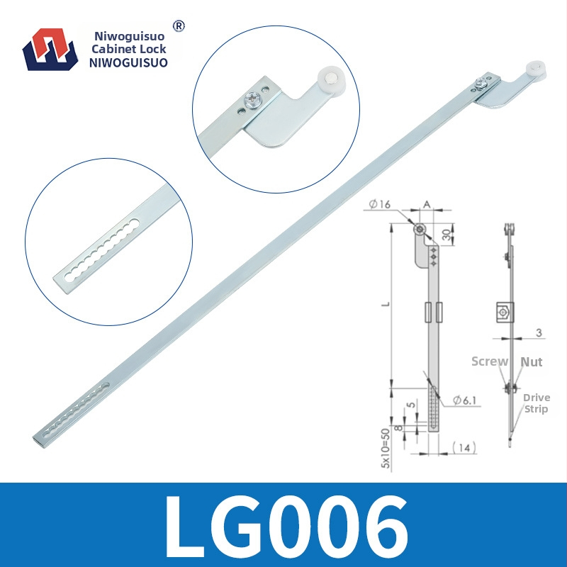Zámkové tyče pre skrinky | horné a dolné tyče; materiál: železo; hmotnosť: 1; modely: LS001-1, LG001-2, LS002-2, LG001-3; štýl: moderný a minimalistický