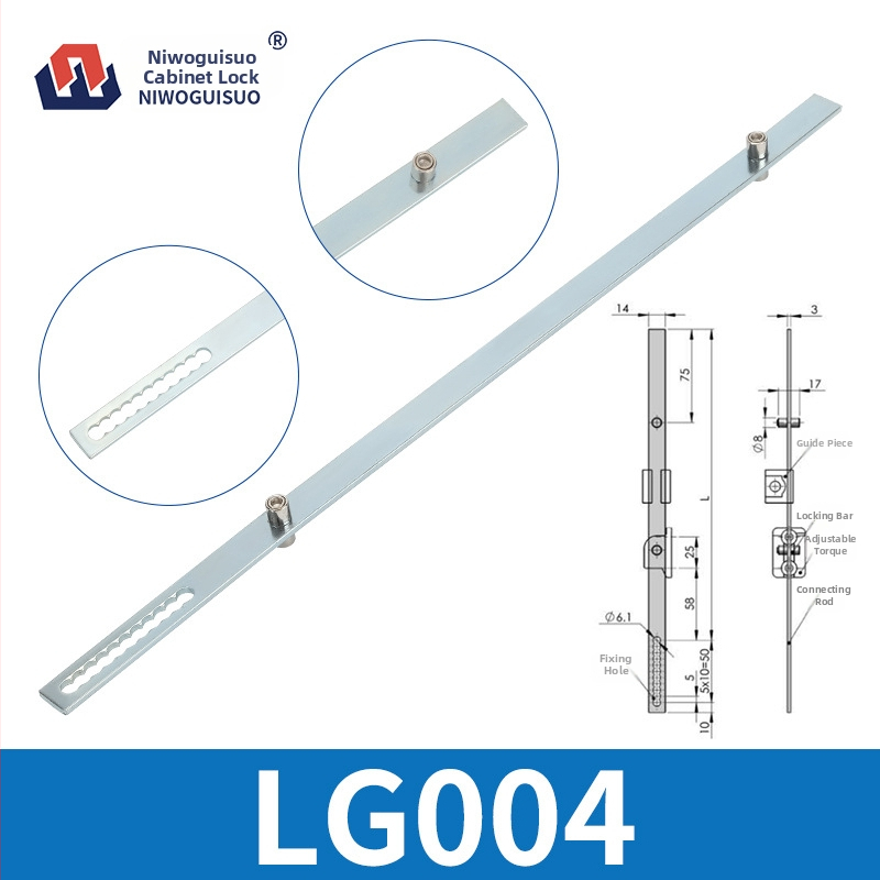 Zámkové tyče pre skrinky | horné a dolné tyče; materiál: železo; hmotnosť: 1; modely: LS001-1, LG001-2, LS002-2, LG001-3; štýl: moderný a minimalistický