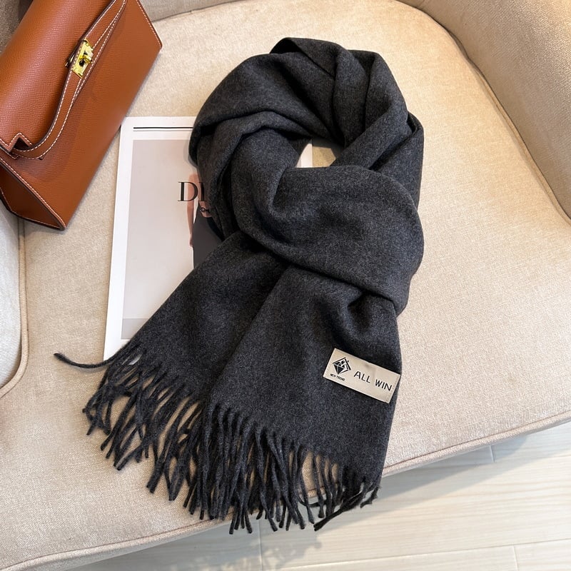 Σάλι από μείγμα μαλλιού, απλό πλέξιμο, ζεστό για τον χειμώνα