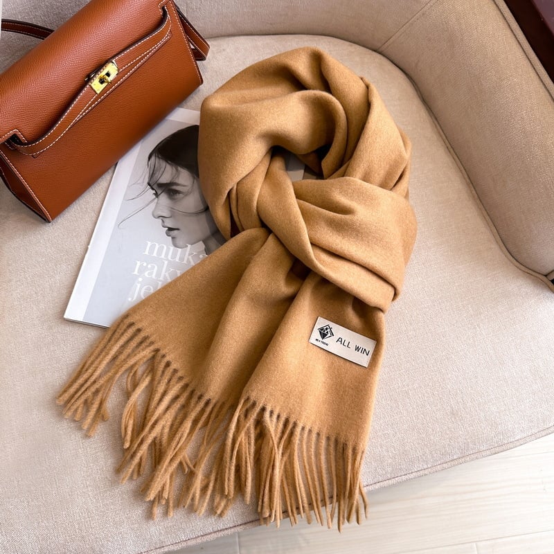 Σάλι από μείγμα μαλλιού, απλό πλέξιμο, ζεστό για τον χειμώνα