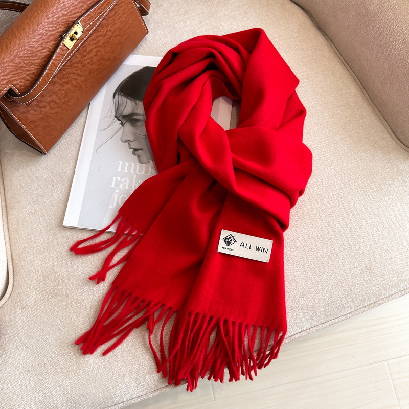 Σάλι από μείγμα μαλλιού, απλό πλέξιμο, ζεστό για τον χειμώνα