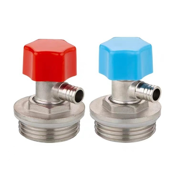 Meďový ventil k odvzdušneniu podlahového vykurovania s rozdeľovačom vody, ventil na uvoľnenie vzduchu a vypúšťacia zátka