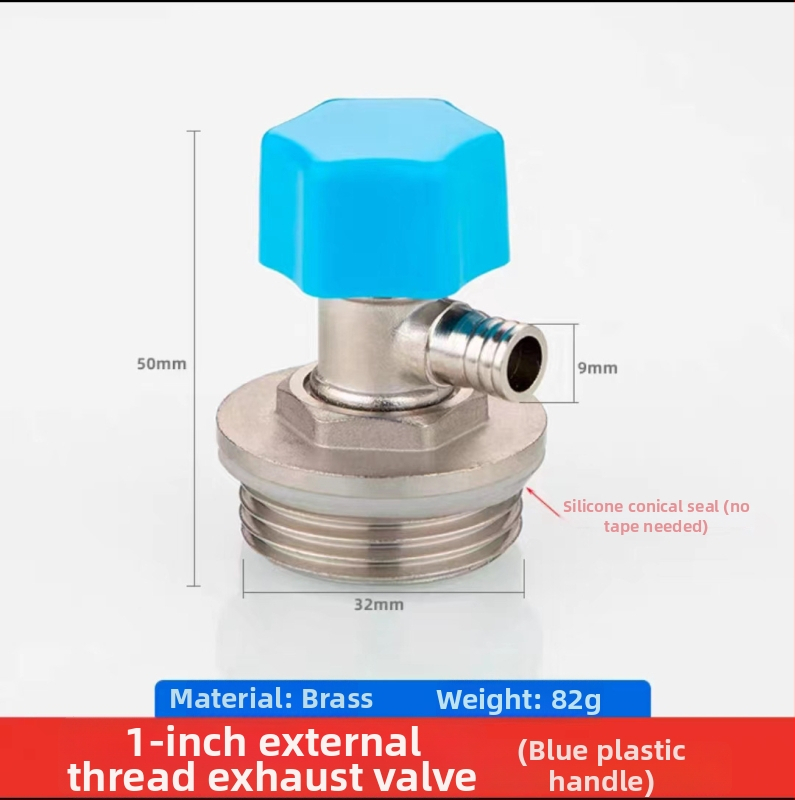 Meďový ventil k odvzdušneniu podlahového vykurovania s rozdeľovačom vody, ventil na uvoľnenie vzduchu a vypúšťacia zátka