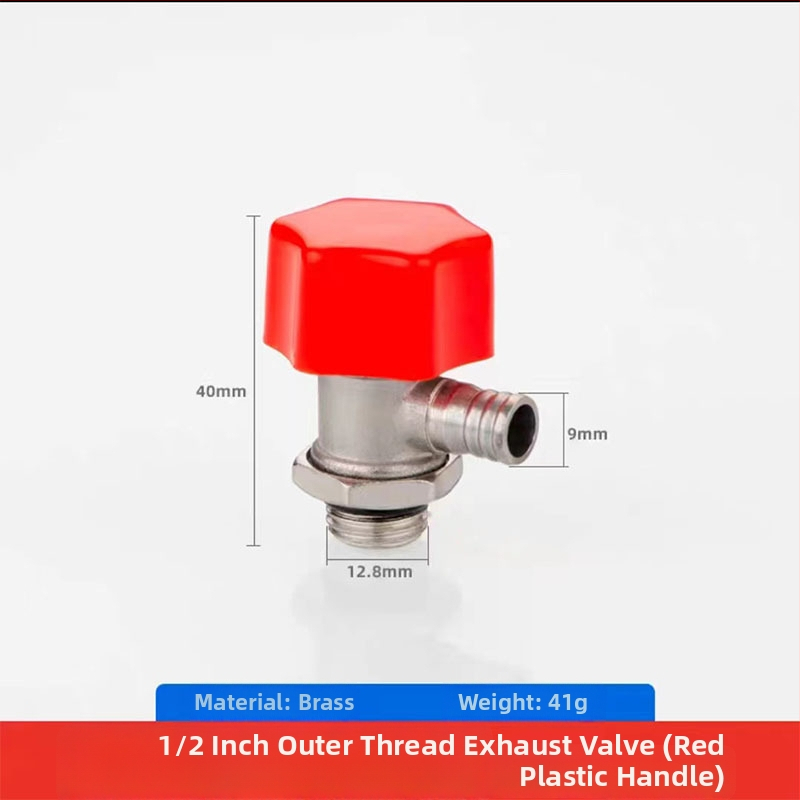 Meďový ventil k odvzdušneniu podlahového vykurovania s rozdeľovačom vody, ventil na uvoľnenie vzduchu a vypúšťacia zátka