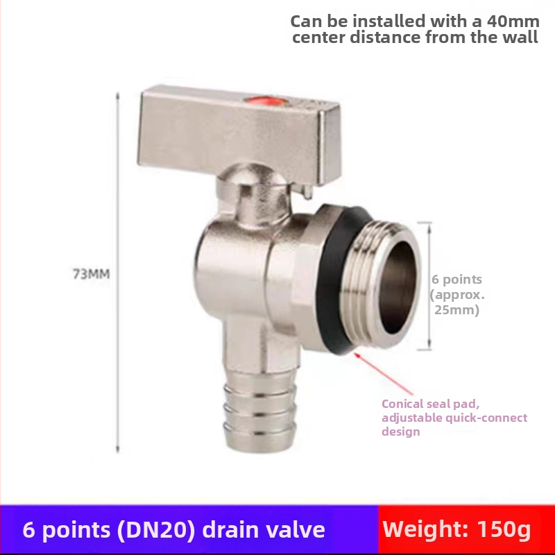 Meďový ventil k odvzdušneniu podlahového vykurovania s rozdeľovačom vody, ventil na uvoľnenie vzduchu a vypúšťacia zátka